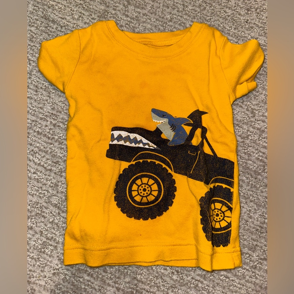 Yellow Shark Monster Truck T-Shirt